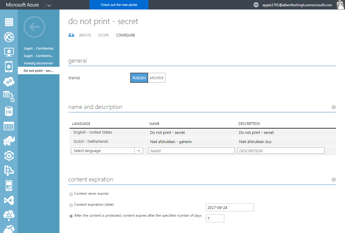 Set Rms Template Azure Information Protection and RMS integration is here ...